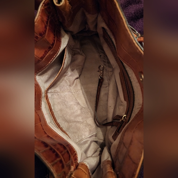 🌟LIMITED EDITION🌟 Michael Kors Hamilton Croc Crocodile Leather Brown Satchel - Picture 11 of 16